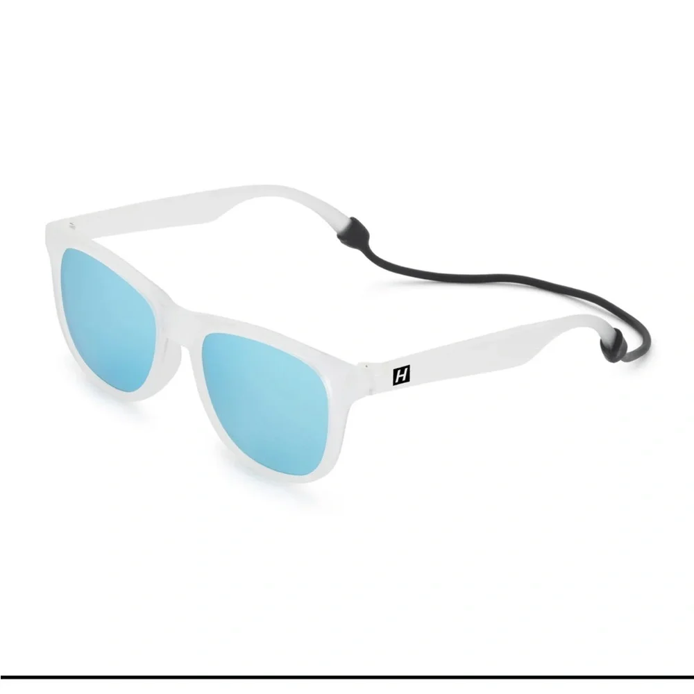 Hipsterkid Baby Polarized Sunglasses - White Frame, Blue Lenses w/Guarentee